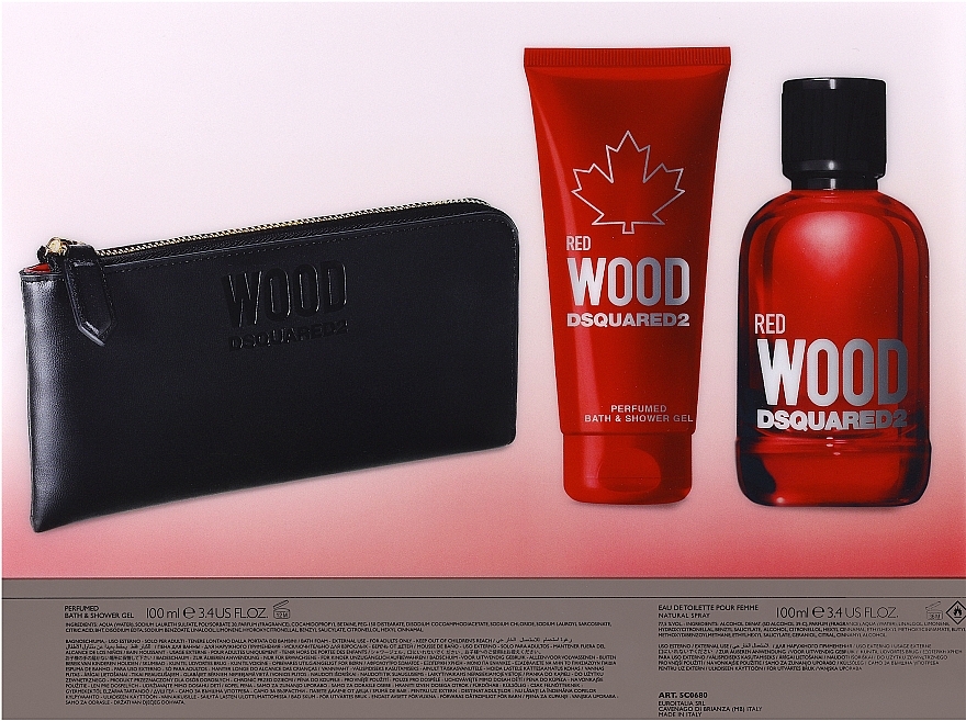 Dsquared2 Red Wood Pour Femme - Set (edt/100ml + sh/gel/100ml + purse) — photo N3