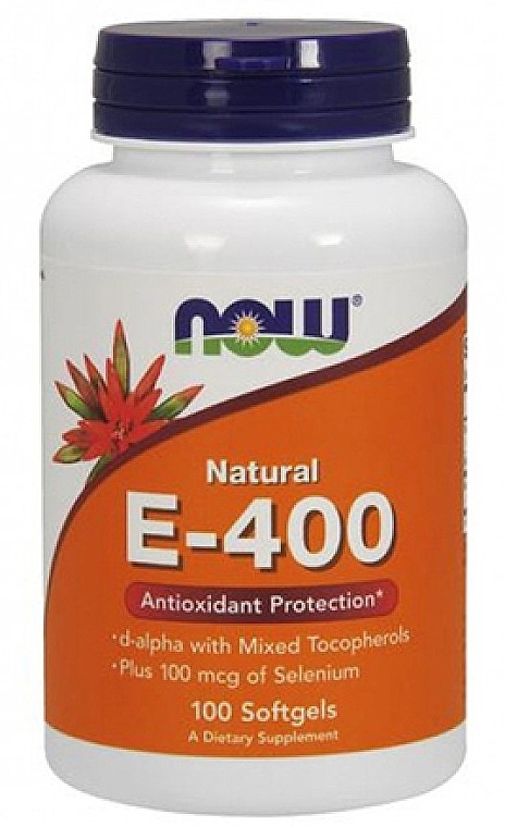 Vitamin E-400 + Selenium - Now Foods Vitamin E-400 D-Alpha & Mixed Tocopherols + Selenium Softgels — photo N4