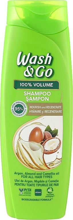 Argan Oil, Almond & Chamomile Shampoo for All Hair Types - Wash&Go — photo N1
