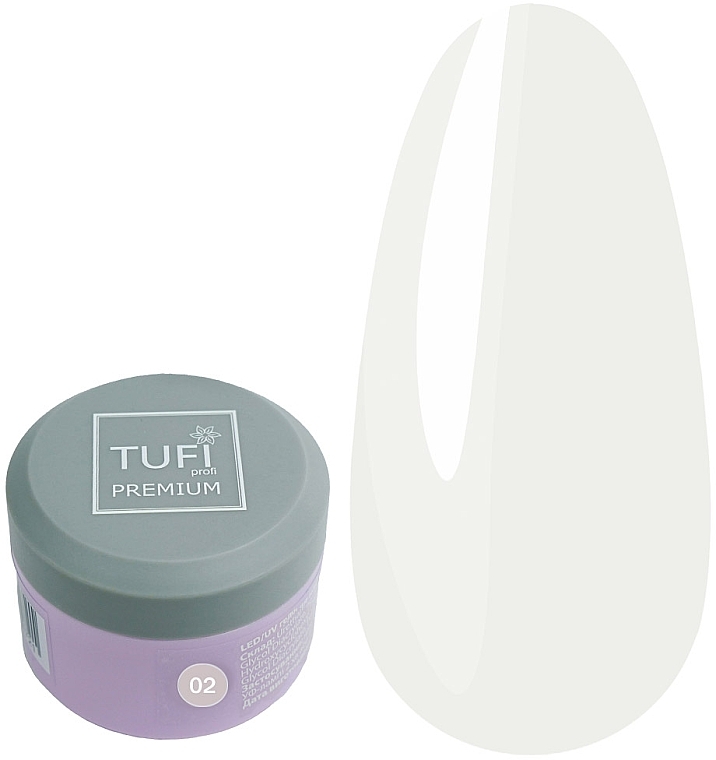 Nail Extension Gel - Tufi Profi Premium LED/UV Gel 02 Milk — photo N4