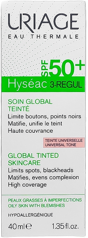 Global Tinted Care - Uriage Hyséac 3-Regul Global Tinted Skincare SPF50 — photo N1