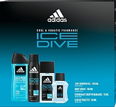 Fragrances, Perfumes, Cosmetics Adidas Ice Dive - Set (edt/50ml + b/spray/150ml + deo/spray/75ml + sh/gel/250ml)