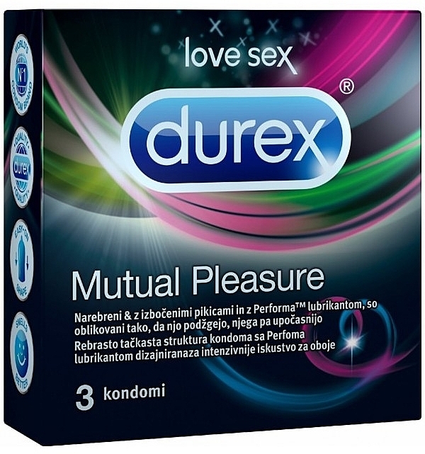 Condoms, 3pcs - Durex Mutual Pleasure — photo N1