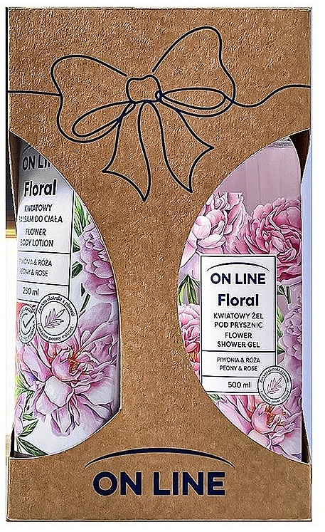 Set 'Peony & Rose' - On Line Floral Flower Peony & Rose Set (sh/gel/500 ml + b/lot/250 ml) — photo N1