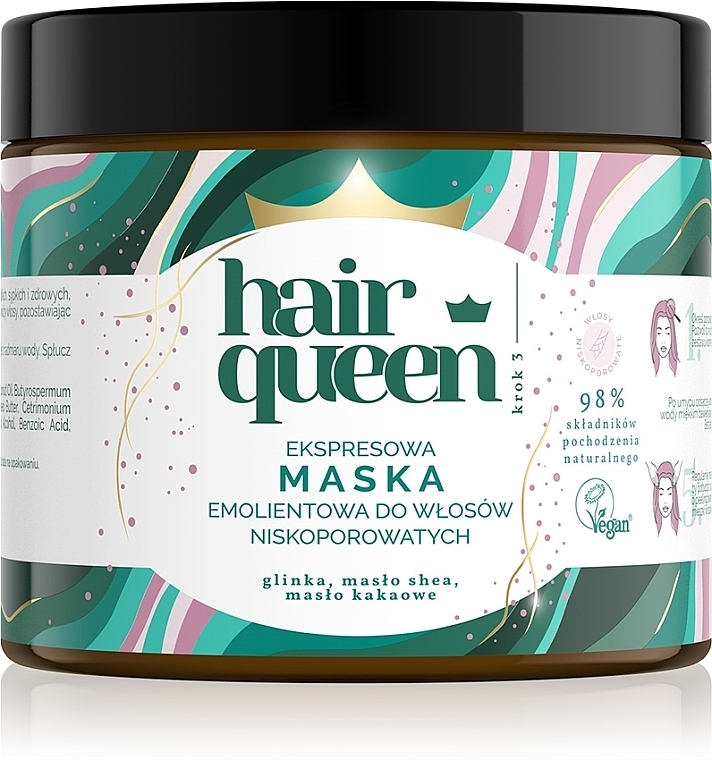 Softening Express Mask for Low Porosity Hair - Hair Queen Mask — photo N2