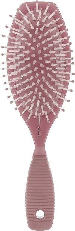 Massaging Hair Brush 10 rows, pink - Titania — photo N1