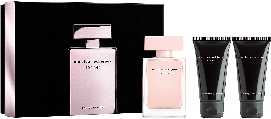 Narciso Rodriguez For Her - Set (edp/50ml + b/lot/50ml + sh/gel/50ml) — photo N1