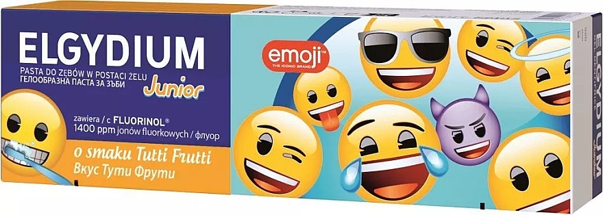 Kids Toothpaste, 7-12 years, tutti frutti - Elgydium Emoji Junior Tutti Frutti — photo N1