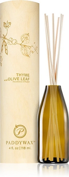 Reed Diffuser 'Thyme & Olive Leaf' - Paddywax Eco Green Diffuser Thyme + Olive Leaf — photo N1