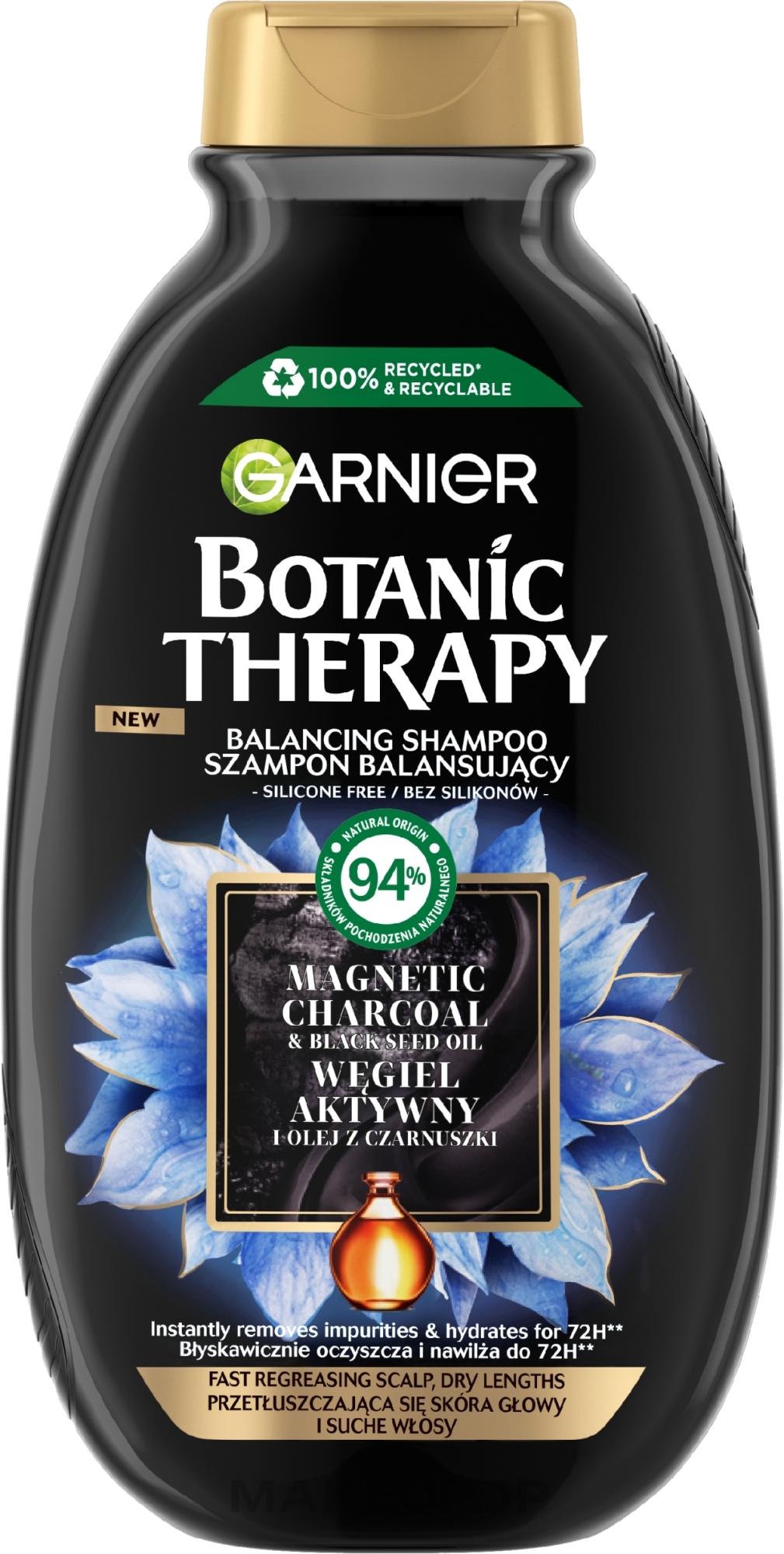 Charcoal & Black Thyme Oil Shampoo - Garnier Botanic Therapy Balancing Shampoo — photo 400 ml