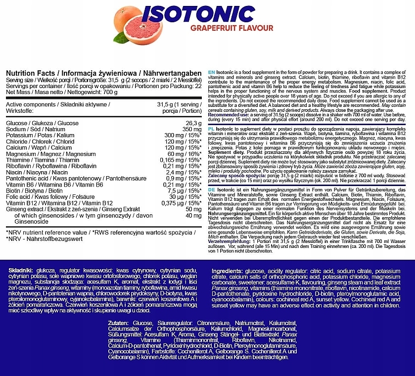Dietary Supplement 'Isotonic. Grapefruit' - Allnutrition Isotonic Grapefruit — photo N14