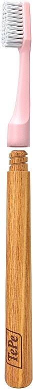 Eco-Toothbrush with Wooden Handle & Three Heads, pink - TePe Choice Soft Toothbrush — photo N2