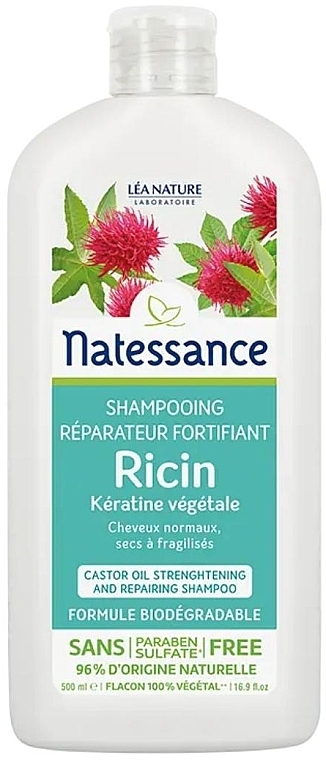Shampoo with Castor Oil & Vegetable Keratin - Natessance — photo N5