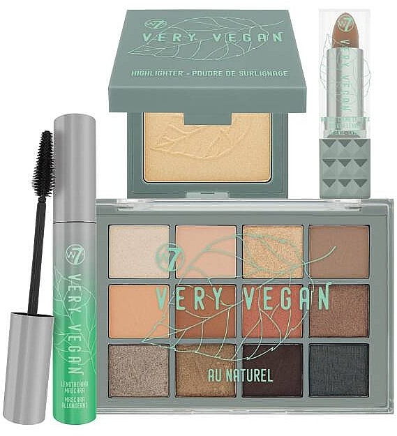 Set - W7 Very Vegan Gift Set (mascara/10 ml + palette/12 g + lipstick/3.8g + highlighter/9 g) — photo N5