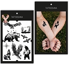 Temporary Tattoo Stickers Set "Wild Nature" - Tattooshka — photo N1