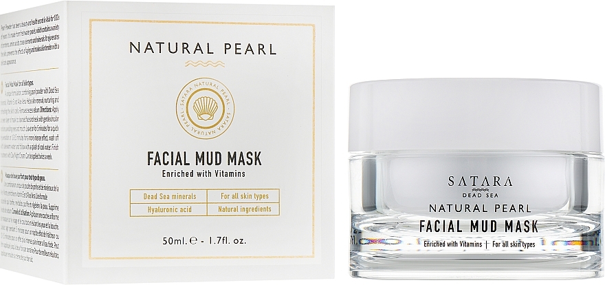 Mud Face Mask with Dead Sea Salt & Minerals - Satara Natural Pearl Facial Mud Mask — photo N4