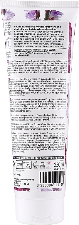 Colored Hair Sea Lavender Shampoo - Coslys Shampoo for Colored Hair with Sea Lavender — photo N3
