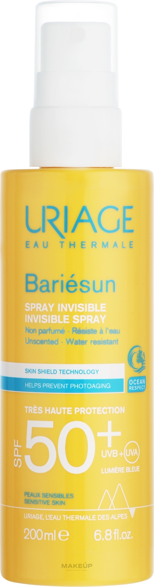 Waterproof Sun Body Spray - Uriage Bariesun Invisible Spray Very High Protection SPF50+ — photo 200 ml