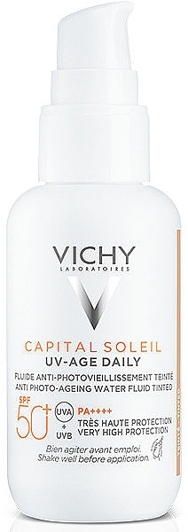 Anti-photoaging Face Weightless Sunscreen Fluid with a Universal Tinting Pigment, SPF 50+ - Vichy Capital Soleil UV-Age Daily — photo N2