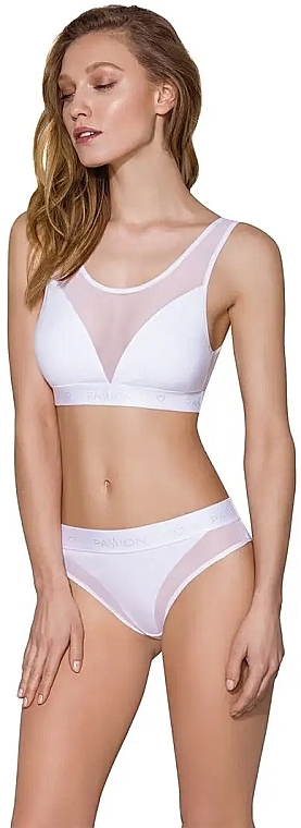 Panties with Transparent Insert PS002, white - Passion — photo N2