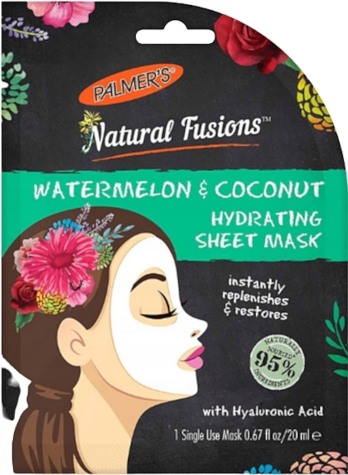 Moisturising Sheet Mask - Palmer's Natural Fusions Watermelon & Coconut Hydrating Sheet Mask — photo N1