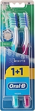 Toothbrush Set, 40 medium, turquoise+pink - Oral-B 3D White Fresh 40 Medium 1+1 — photo N4