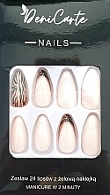 Almond Nail Tips, 24 pcs. - Deni Carte Nails 9928 — photo N1