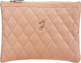 Quilted Makeup Bag, brown, A6131VT - Janeke Beige Quilted Pouch — photo N1