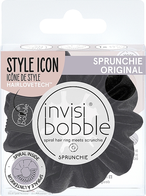 Hair Scrunchie, black - Invisibobble Sprunchie Original True Black — photo N1