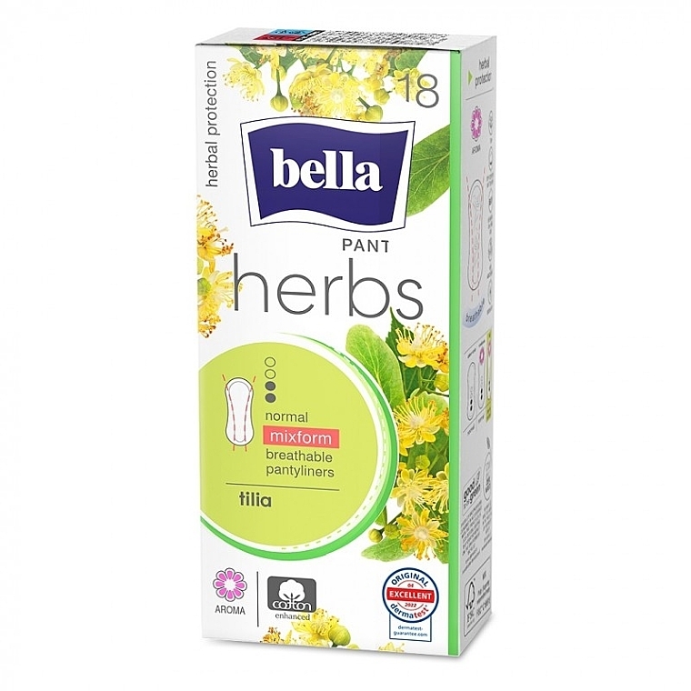 Sanitary Pads, 18 pcs. - Bella Panty Herbs Tilia — photo N1