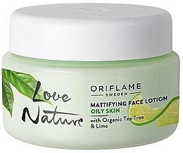 Fragrances, Perfumes, Cosmetics Matte Face Balm with Organic Tea Tree and Lime - Oriflame Love Nature Mattifyng Face Lotion