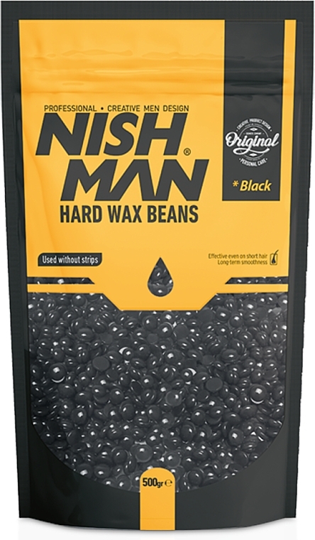 Hair Removal Wax - Nishman Hard Wax Beans Black — photo N1