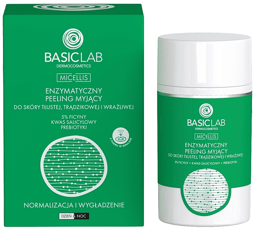 Enzyme Cleansing Peel for Oily, Acne-Prone and Sensitive Skin - BasicLab Dermocosmetics Micellis — photo N1