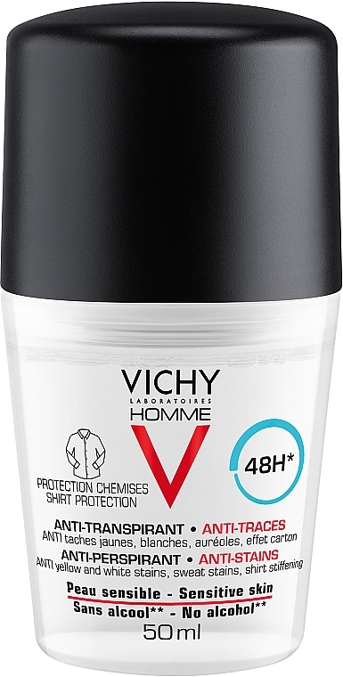 48H Anti-Traces Deodorant Antiperspirant - Vichy Homme Deo Anti-Transpirant 48H — photo N1