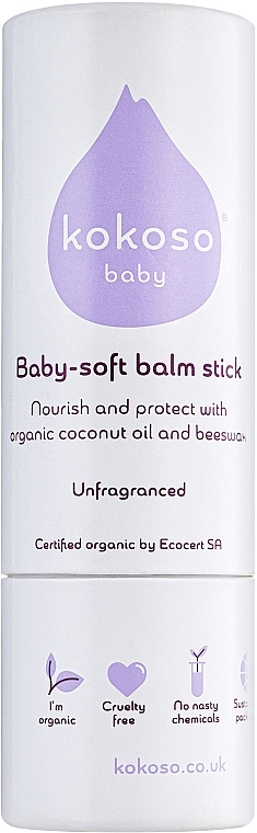 Protective Fragrance-Free Baby Balm - Kokoso Baby Baby-Soft Balm Stick — photo N2