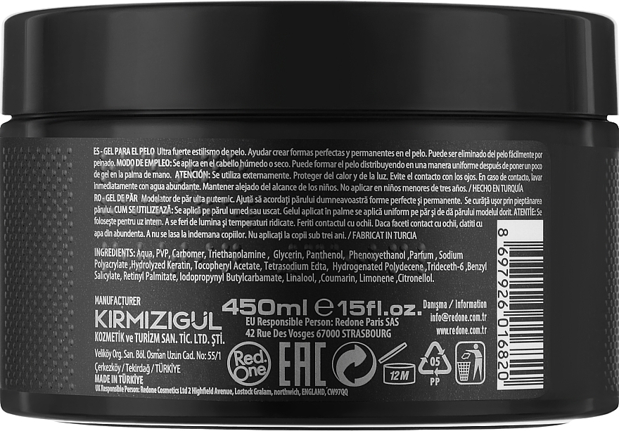 Ultra-Strong Hold Hair Gel with Keratin - Red One Hair Gel Keratin — photo N2