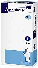 Powder Free Latex Gloves, Size L, White, Pack of 100 - Ambulex P Drum — photo N1