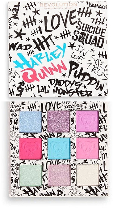 Eyeshadow Palette - Makeup Revolution X DC Harley Quinn Shadow Palette Daddy’s Little Monster — photo N2