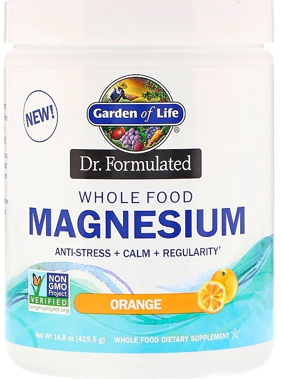 Whole Food Magnesium with Orange Flavor, powder - Garden of Life Dr. Formulated — photo N2