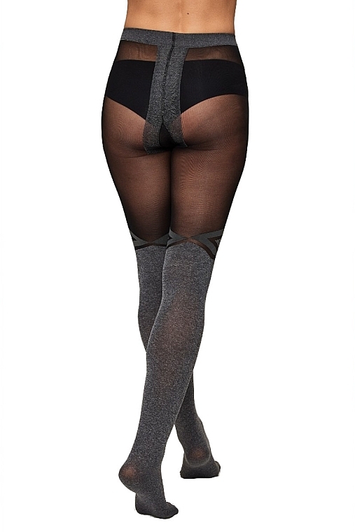 Tights "Enjoy Melange. Model 3" 60 Den, dark grey melange - Giulia — photo N12