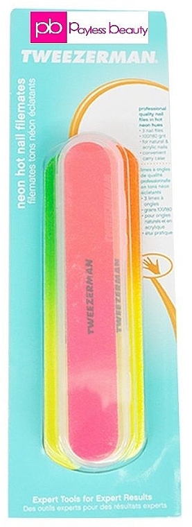 Nail File Set, multicolor - Tweezerman Neon Hot Nail Filemates — photo N2