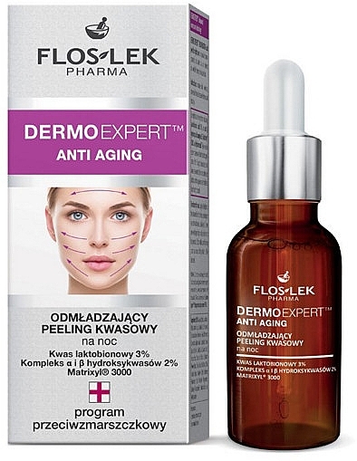 Rejuvenating Night Acid Peeling for Face - Floslek Dermo Expert Anti Aging Peeling — photo N4