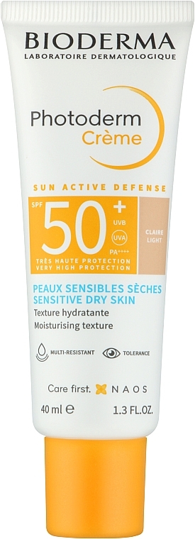 Sunscreen for Sensitive & Dry Skin - Bioderma Photoderm Cream SPF50+ Sensitive Dry Skin Light — photo N1