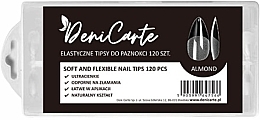 Fragrances, Perfumes, Cosmetics Flexible Transparent Nail Tips 'Almond', 120 pcs. - Deni Carte Almond