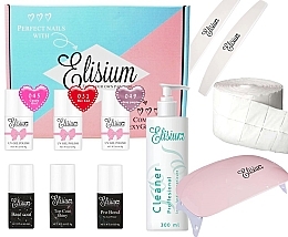 Fragrances, Perfumes, Cosmetics Set - Elisium Starter Flexy Gel (bond/primer/8ml + base/gel/9g + top/coat/9g + gel/polish/8ml + cleanser/300ml + acc.) 