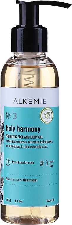 Face & Body Gel - Alkmie Holy Harmony Probiotic Face and Body Gel — photo N2