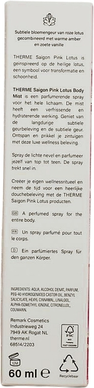 Body Mist - Therme Saigon Pink Lotus Body Mist — photo N3