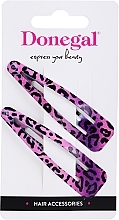 Fragrances, Perfumes, Cosmetics Hair Clips, NR FA-5628, 2pcs, leopard, pink - Donegal