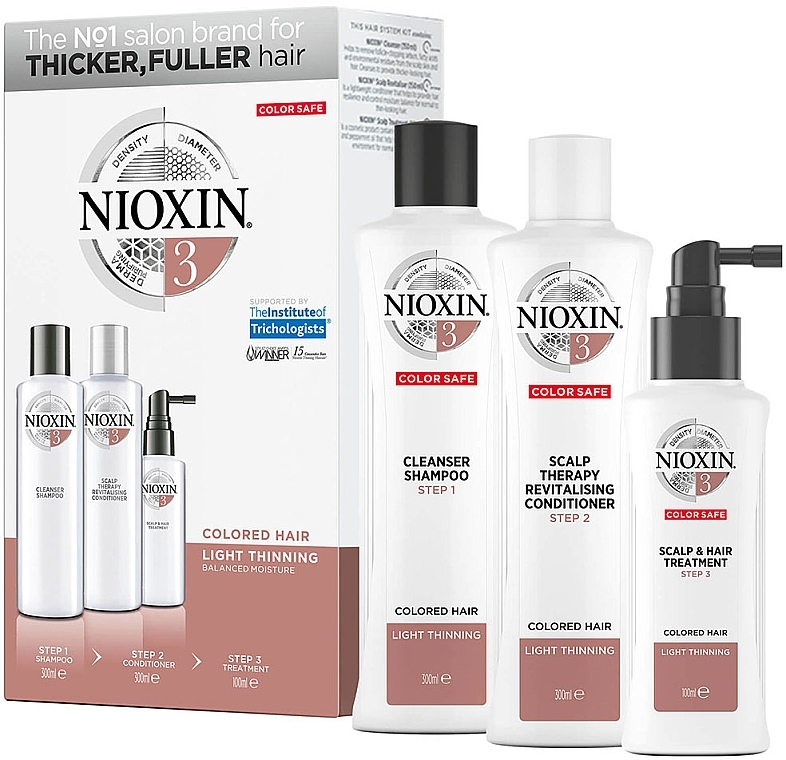 Set - Nioxin Hair System 3 Kit (shm/300ml + cond/300ml + mask/100ml) — photo N1