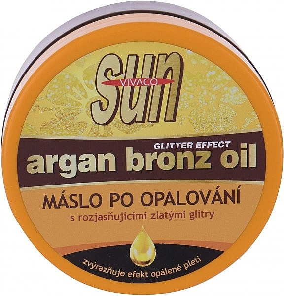 After Sun Glitter Argan Oil - Vivaco Sun Argan Bronz Oil Glitter Aftersun Butter — photo N1